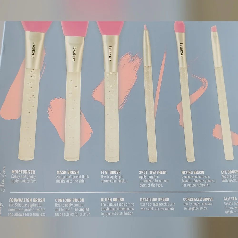 Bebe Pink Skincare Tool Set silicon set